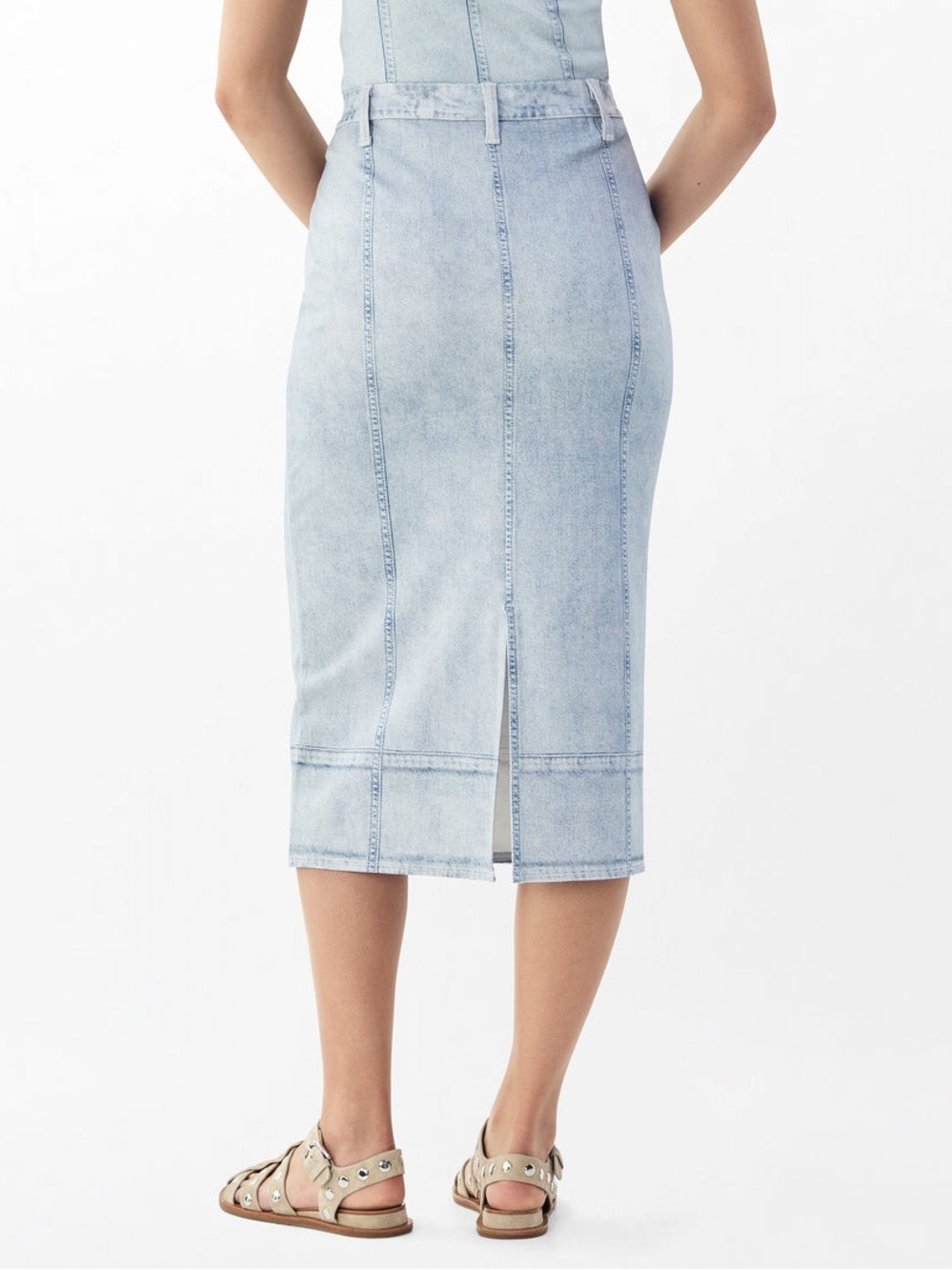 NWT RAG & BONE ($389) Miramar Ponte Pencil Midi Skirt - Aliah Wash - Picture 3 of 9